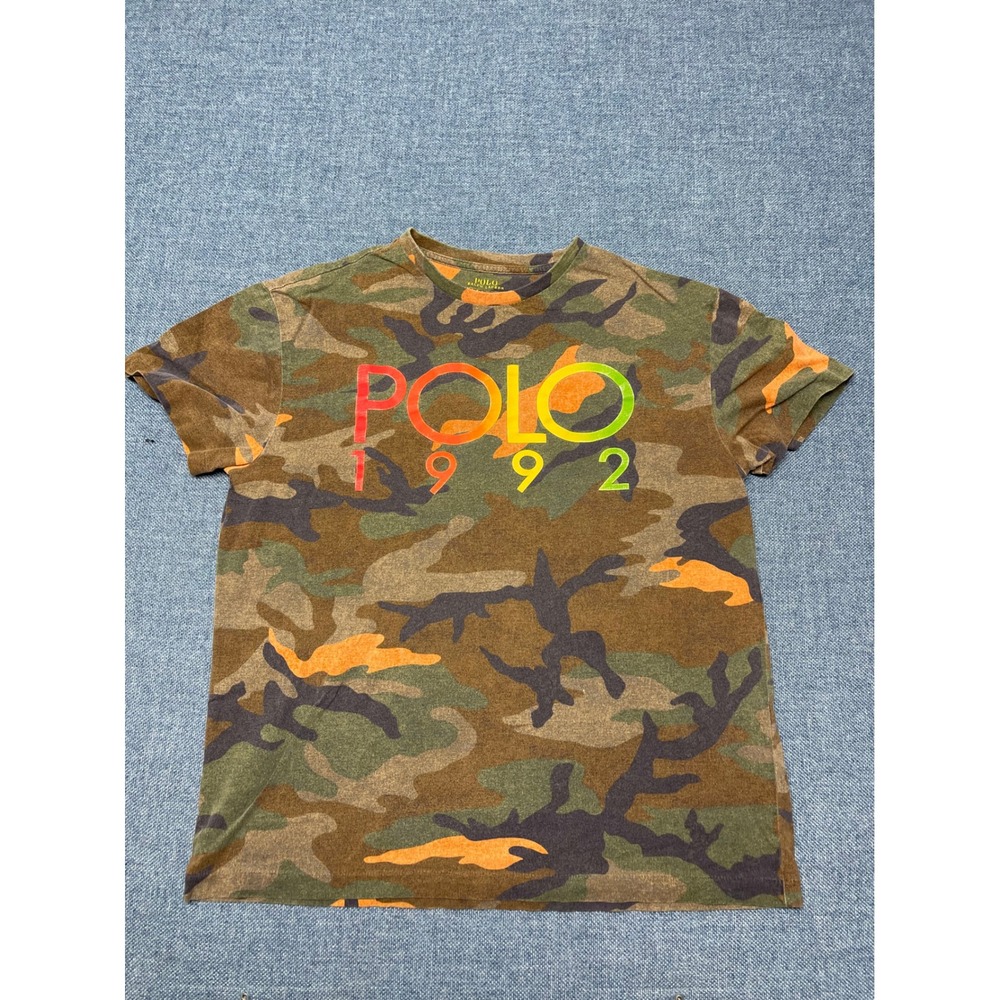 Polo Ralph Lauren Mens Camo T-Shirt Small Classic Fit Polo 1992 Graphic Tee